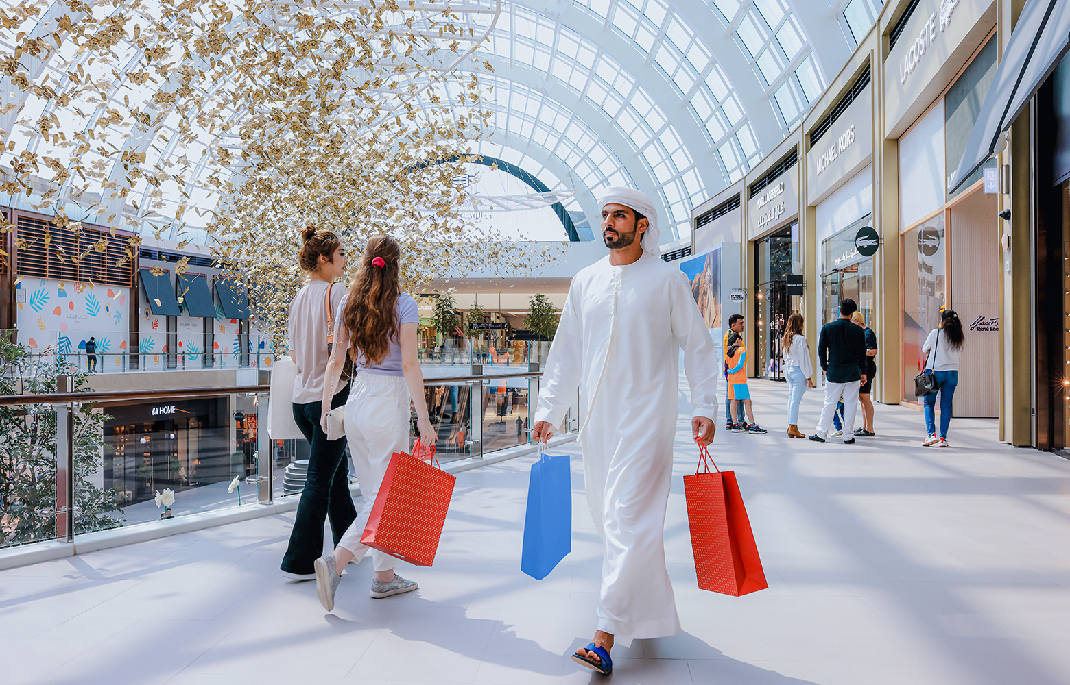 Man shopping in Dubai Hills Mall